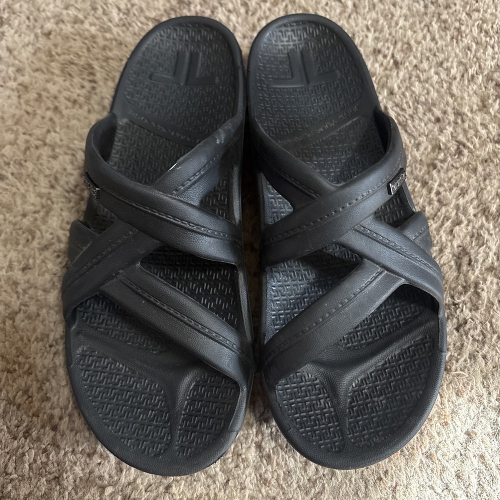 TELIC Mallory Comfort Recovery Sandal Lightweight Recovery Midnight Black ML 9
